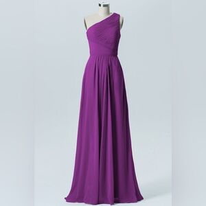 Chiffon Column One Shoulder Sleeveless Dress